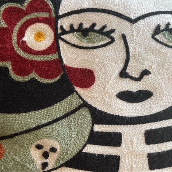 Amazing Set of Frida Kahlo Embroidered Luxury Throw Pillow Covers 18x18 - Picture 5 of 7